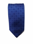 Blue With White Geometric Print XL Tie | Santostefano XL Ties | Sam's Tailoring Fine Men's Clothing