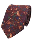 Burgundy Printed Fox/Squirrel Men's Tie | Gitman Bros. Ties Collection | Sam's Tailoring Fine Men Clothing
