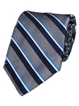 Grey Woven Stripe Men's Silk Tie | Gitman Bros. Ties Collection | Sam's Tailoring Fine Men Clothing