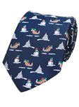 Navy Printed Snowman Silk Tie | Gitman Bros. Ties Collection | Sam's Tailoring Fine Men Clothing
