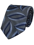 Grey Woven Geometric Print Silk Tie | Gitman Ties Collection | Sam's Tailoring Fine Men Clothing