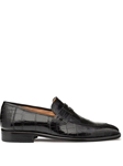 Black Piccolo Alligator Penny Classic Men's Loafer | Mezlan Slip On Collection | Sam's Tailoring Fine Men's Clothing