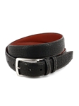 Black Genuine American Bison Leather Men's Belt | Torino Leather Belts Collection | Sam's Tailoring Fine Men's Clothing