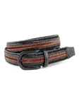 Black & Brown Tow Tone Italian Woven Herringbone Belt | Torino Leather Belts Collection | Sam's Tailoring Fine Men Clothing