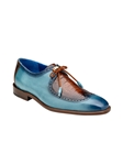 Antique Aqua/Almond Genuine Ostrich Leg Shoe | Belvedere Dress Shoes Collection | Sam's Tailoring Fine Men's Clothing