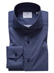 Navy Poplin Starch Sport Men's Luxury Shirt | Emanuel Berg Shirt Collection | Sam's Tailoring Fine Men Clothing