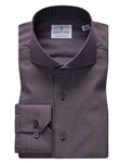 Dark Red Cotton Twill Sport Men's Luxury Shirt | Emanuel Berg Shirt Collection | Sam's Tailoring Fine Men Clothing