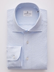 Sky Blue Textured Crinkle Hybrid Men's Shirt | Emanuel Berg Shirts Collection | Sam's Tailoring Fine Men Clothing