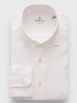 White Solid Textured Crinkle Hybrid Men's Shirt | Emanuel Berg Shirts Collection | Sam's Tailoring Fine Men Clothing