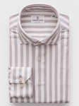 Light Grey Modern 4Flex Stretch Knit Men's Shirt | Emanuel Berg Shirts Collection | Sam's Tailoring Fine Men Clothing