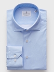Blue Solid Modern 4Flex Stretch Knit Men's Shirt | Emanuel Berg Shirts Collection | Sam's Tailoring Fine Men Clothing