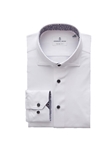 White Solid Modern 4Flex Stretch Knit Men's Shirt | Emanuel Berg Shirts Collection | Sam's Tailoring Fine Men Clothing