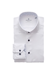 White Contrast Modern 4Flex Stretch Knit Men's Shirt | Emanuel Berg Shirts Collection | Sam's Tailoring Fine Men Clothing