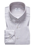 Light Grey Stripe Modern 4Flex Stretch Knit Shirt | Emanuel Berg Shirts Collection | Sam's Tailoring Fine Men Clothing