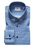 Navy & White Check Modern 4Flex Stretch Knit Shirt | Emanuel Berg Shirts Collection | Sam's Tailoring Fine Men Clothing