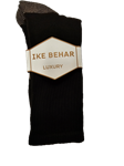Dark Brown With Tan Luxury Socks | Ike Behar Luxury Socks | Sam's Tailoring Fine Men's Clothing