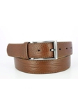 Brown Textured Leather Nickel Buckle Men's Belt | Mephisto Belts Collection | Sam's Tailoring Fine Men's Clothing