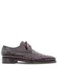 Brown Golfo Plain Toe Crocodile Men's Derby Shoe | Mezlan Shoes Collection | Sam's Tailoring Fine Men's Clothing