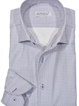 Blue Micro Square Roll Collar Men's Shirt | Marcello Shirts Collection | Sam's Tailoring Fine Men's Clothing