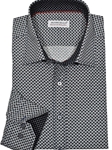 Black Roll Collar Andy Dice Men's Shirt | Marcello Shirts Collection | Sam's Tailoring Fine Men's Clothing