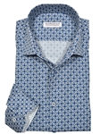 Navy Cane Swirl Roll Collar Men's Shirt | Marcello Shirts Collection | Sam's Tailoring Fine Men's Clothing