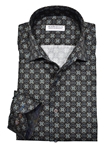 Black Blooming Medallion Men's Shirt | Marcello Shirts Collection | Sam's Tailoring Fine Men's Clothing