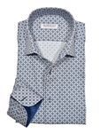 White & Navy Dearborn Classic Medallion Shirt | Marcello Shirts Collection | Sam's Tailoring Fine Men's Clothing