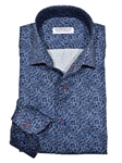 Navy Multi Mardi Roll Collar Shirt Men Shirt | Marcello Shirts Collection | Sam's Tailoring Fine Men's Clothing