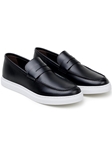 Black Nappa Leather Rubber Sole Men's Shoe | Belvedere Studio Shoes | Sam's Tailoring Fine Men's Clothing