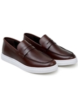 Brown Nappa Leather Rubber Sole Men's Shoe | Belvedere Studio Shoes | Sam's Tailoring Fine Men's Clothing
