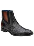 Black Caiman Crocodile Italian Leather Monte Shoe | Belvedere Dress Shoes | Sam's Tailoring Fine Men's Clothing