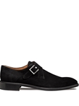 Black Albini Burnished Suede Monk Strap Men's Shoe | Mezlan Monk Strap Collection | Sam's Tailoring Fine Men's Clothing