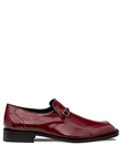 Burgundy Accola Textured Patent Leather Slip On Shoe | Mezlan Monk Strap Collection | Sam's Tailoring Fine Men's Clothing