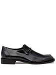 Dark Blue Accola Textured Patent Leather Slip On Shoe | Mezlan Monk Strap Collection | Sam's Tailoring Fine Men's Clothing