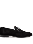 Black Bracco Burnished Suede Ornament Men's Loafer | Mezlan Slip On's Collection | Sam's Tailoring Fine Men's Clothing