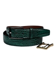 Gator Green Alligator Grain Embossed Calfskin Double Buckle Belt | Torino Leather Dress Casual Belts Collection | Sam's Tailoring Fine Men's Clothing