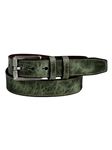 Green Distressed Crocodile Embossed Calfskin Leather Dress Casual Belt | Torino Leather Dress Casual Belts Collection | Sam's Tailoring Fine Men's Clothing