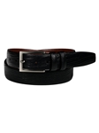 Black Lizard Embossed Calfskin Dress Casual Belt | Torino Leather Dress Casual Belts Collection | Sam's Tailoring Fine Men's Clothing