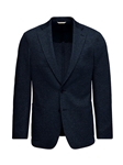 Navy Wool Blend Solid Jacquard D-Constructed Jacket | Emanuel Berg Jackets Collection | Sam's Tailoring Fine Men Clothing