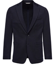 Navy Robert - Wool Blend Solid Jersey D-Constructed Jacket | Emanuel Berg Jackets Collection | Sam's Tailoring Fine Men Clothing