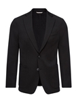 Black Robert - Wool Blend Solid Jersey D-Constructed Jacket | Emanuel Berg Jackets Collection | Sam's Tailoring Fine Men Clothing