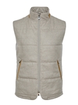 Beige Wool Blend Herringbone Luxury Men's Vest | Emanuel Berg Jackets Collection | Sam's Tailoring Fine Men Clothing