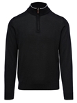 Black Light Guage Highneck With Zipper Sweater | Emanuel Berg Sweaters Collection | Sam's Tailoring Fine Men Clothing
