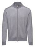 Grey Premium Luxury Mixed Panel Zipper Cardigan | Emanuel Berg Sweaters Collection | Sam's Tailoring Fine Men Clothing
