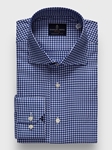 Navy Natural Stretch Yoga Twill Premium Luxury Dress Shirt | Emanuel Berg Dress Shirts Collection | Sam's Tailoring Fine Men's Clothing