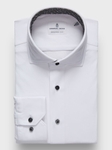 White Contrast Modern 4 Flex Stretch Knit Men's Shirt | Emanuel Berg Dress Shirts Collection | Sam's Tailoring Fine Men Clothing