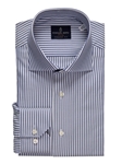 Navy Natural Stretch Yoga Twill Premium Luxury Dress Shirt | Emanuel Berg Dress Shirts Collection | Sam's Tailoring Fine Men Clothing
