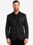 Black Peak Lapel Tailored Fit Eldridge Men Blazer | Robert Graham Blazers Collection | Sam's Tailoring Fine Men's Clothing
