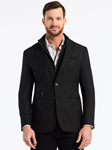 Black Notch Lapel Tailored Men's Jetset Blazer | Robert Graham Blazers Collection | Sam's Tailoring Fine Men's Clothing