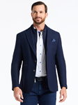 Navy Notch Lapel Tailored Fit Men's Jetset Blazer | Robert Graham Blazers Collection | Sam's Tailoring Fine Men's Clothing
